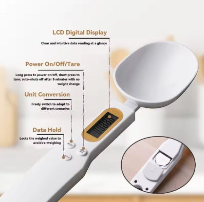 Balança Digital LCD Ajustável para Medição, Colher Medidora Eletrônica para Cozinha, Balança para Café em Pó, Balança para Confeitaria